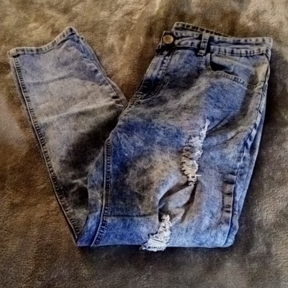 DESINGER DISTRESSED MENS MEN STRETCH JEANS